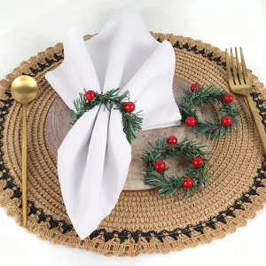 Ronds de serviettes de Noël couronne