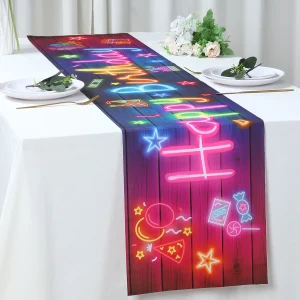 Chemin de table fluo étoiles fluorescentes