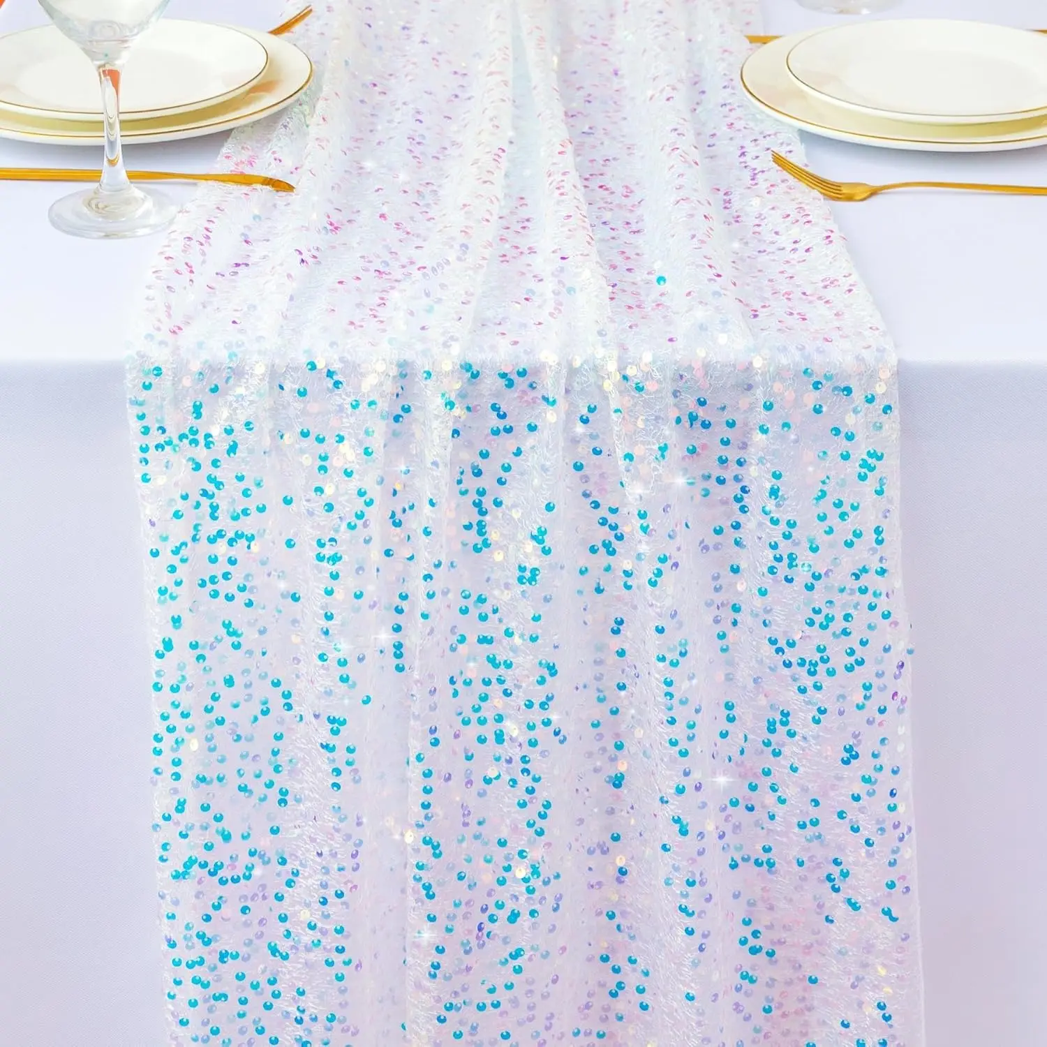 Chemin de table à paillettes irisées scintillantes – Image 10