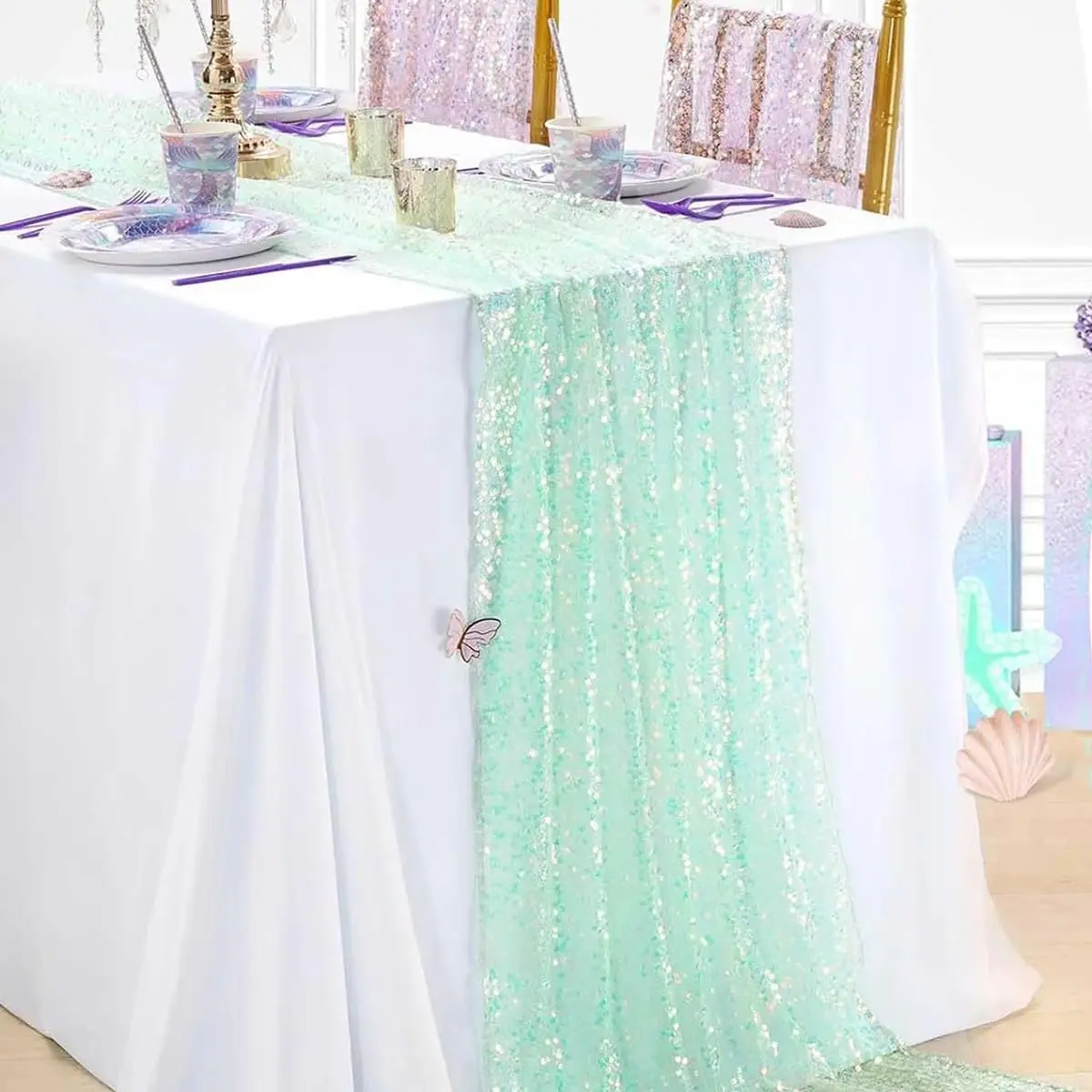 Chemin de table à paillettes irisées scintillantes – Image 12
