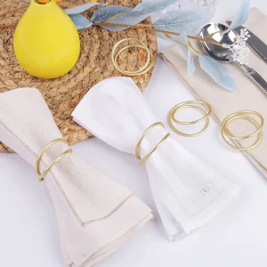 Ronds de serviettes de luxe anneau en métal