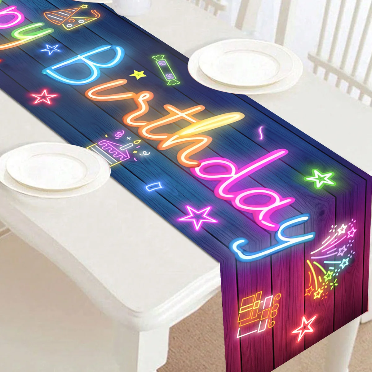 Chemin de table fluo étoiles fluorescentes – Image 4