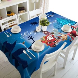 Nappe Noël Bleu élégante pour table festive