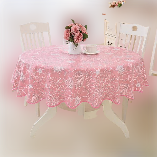 nappe ronde enduite 150 rose