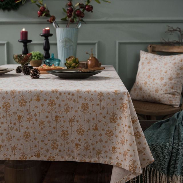 nappe noël beige élégante