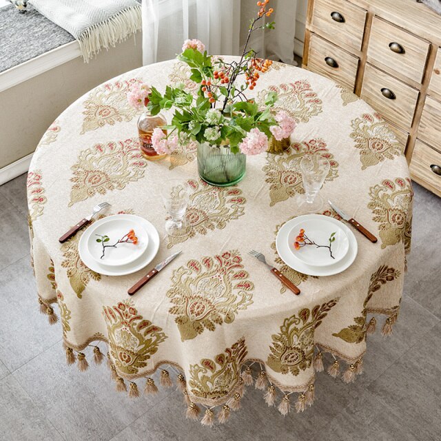 nappe ronde tissu élégante