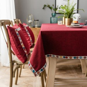 nappe toile enduite rouge bordeaux