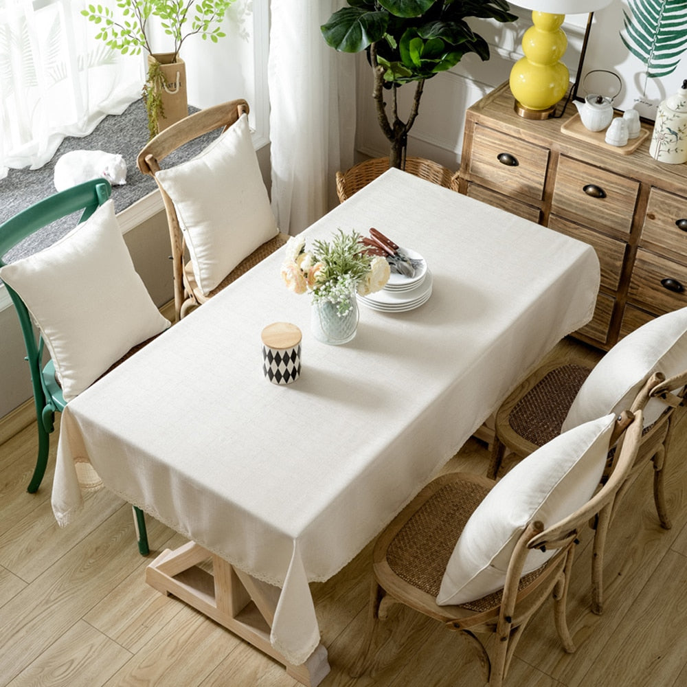 nappe blanche en lin