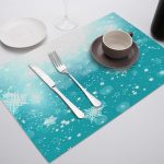 set de table noël bleu élégant