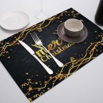 Set de Table Noir et Or