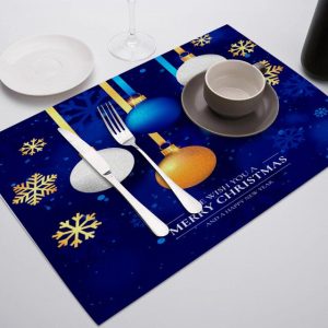 set de table bleu marine