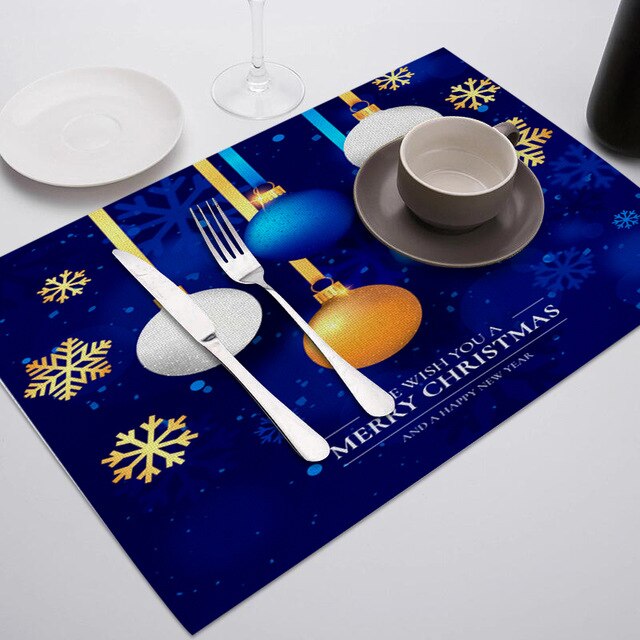 set de table bleu marine