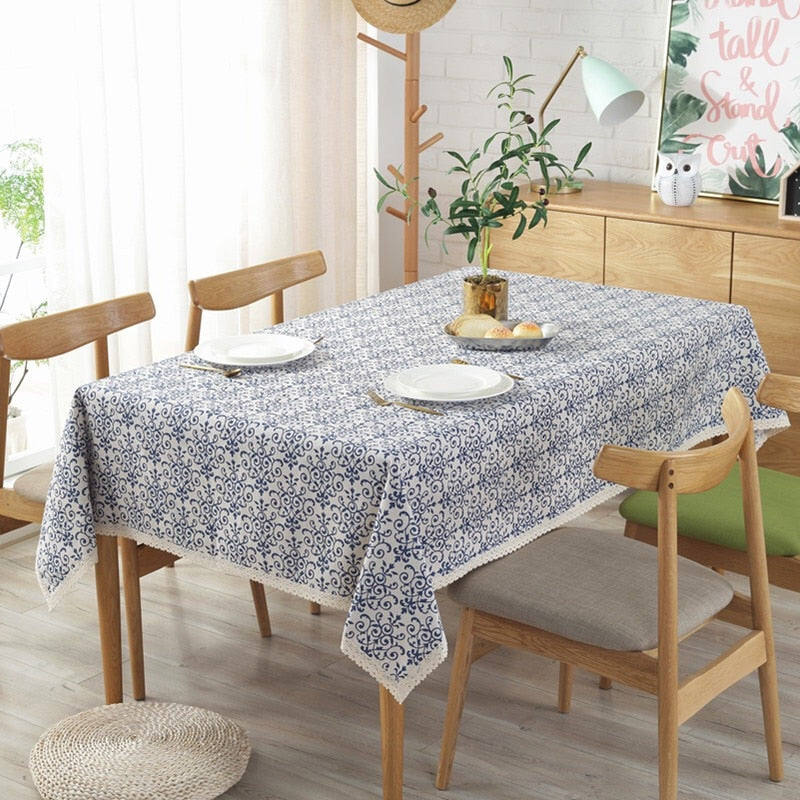 nappe carré en coton et lin