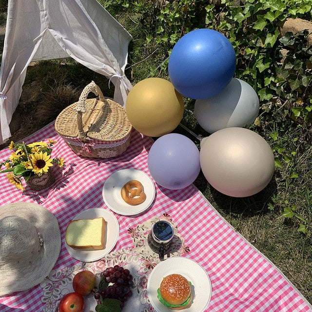 Nappe à carreaux roses pour pique-nique