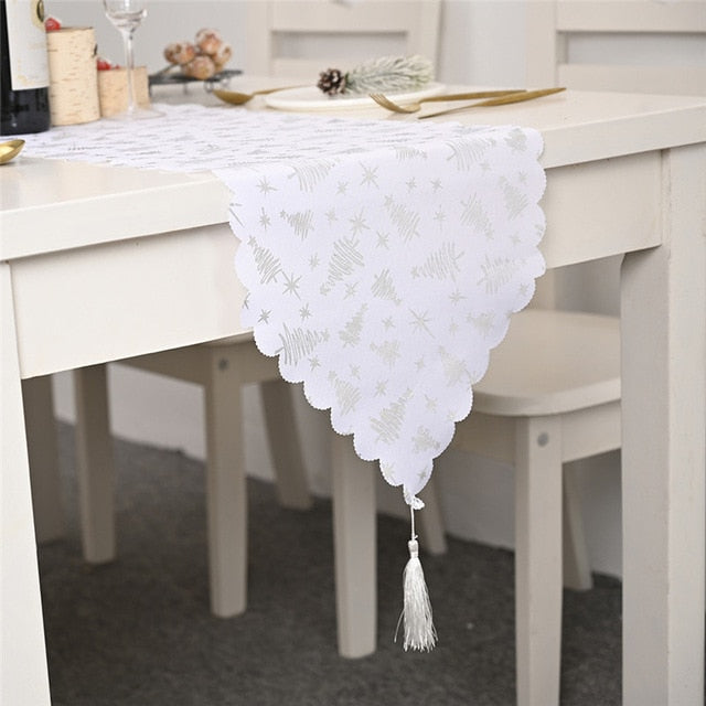 chemin de table Noël blanc