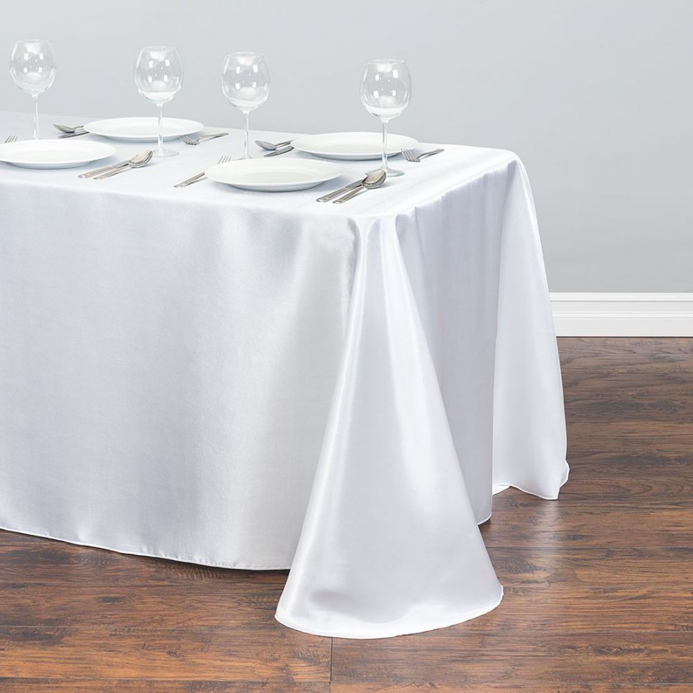 nappe blanche mariage satinée