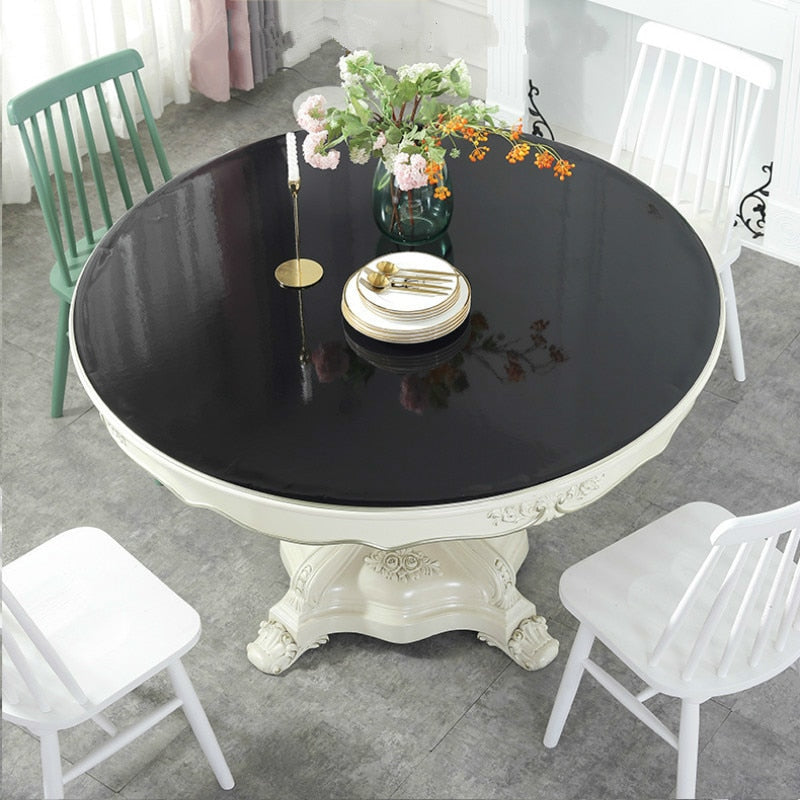 nappe transparente ronde noir
