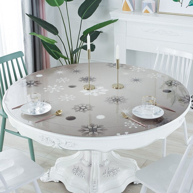 nappe transparente ronde Noël