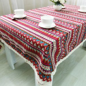 nappe en lin rouge