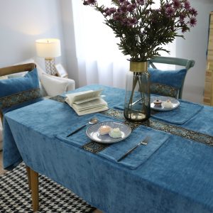 nappe bleu ciel en coton