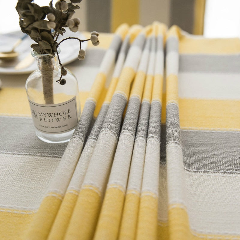 déco intérieure nappe jaune grise