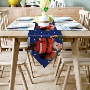 chemin de table noel bleu