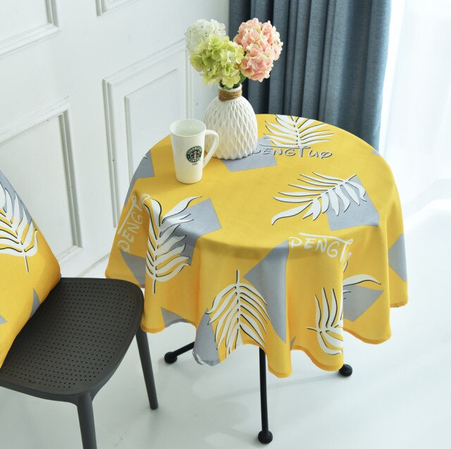 nappe ronde grande taille jaune