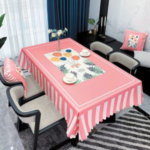 nappe rectangulaire tissu rose
