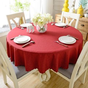 nappe ronde de 220 cm rouge