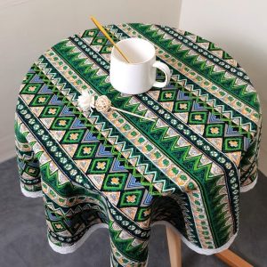 nappe ronde tissu verte