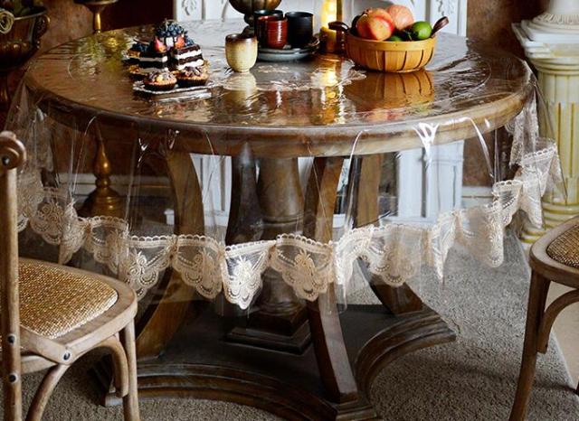 nappe ronde transparente 140 élégante