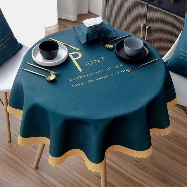 nappe ronde bleue élégante