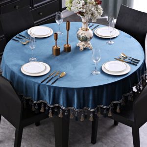 nappe ronde bleu de 240 cm