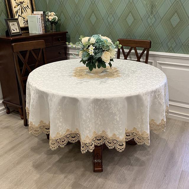 nappe ronde blanche coton