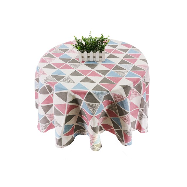 nappe ronde motif géométrique