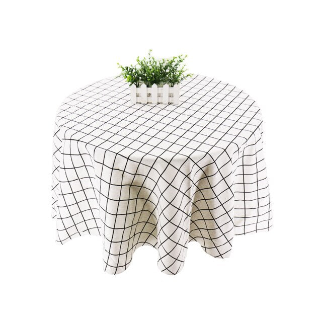 nappe ronde carreaux vintage