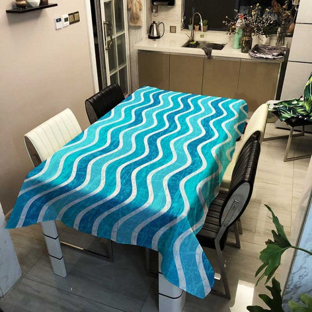 nappe rectangulaire bleu canard
