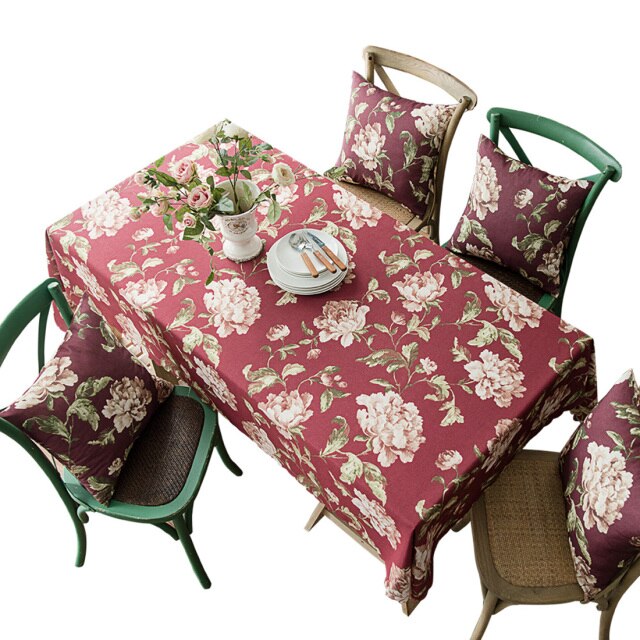 nappe tissu rouge rectangulaire