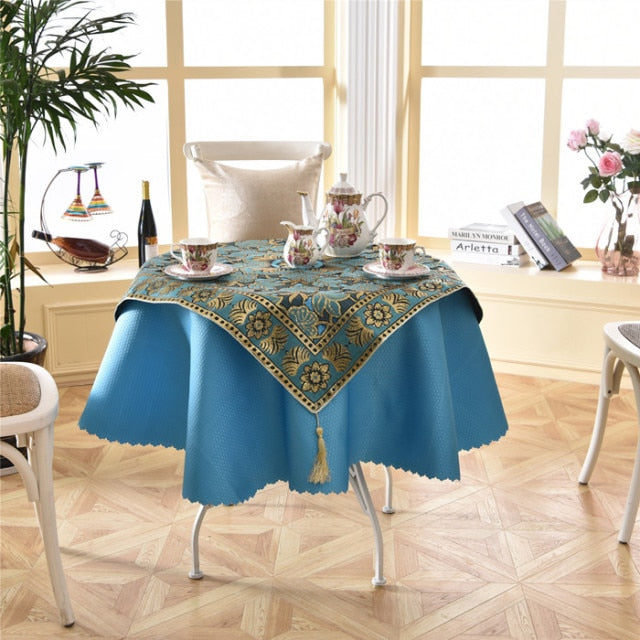 nappe ronde bleu canard