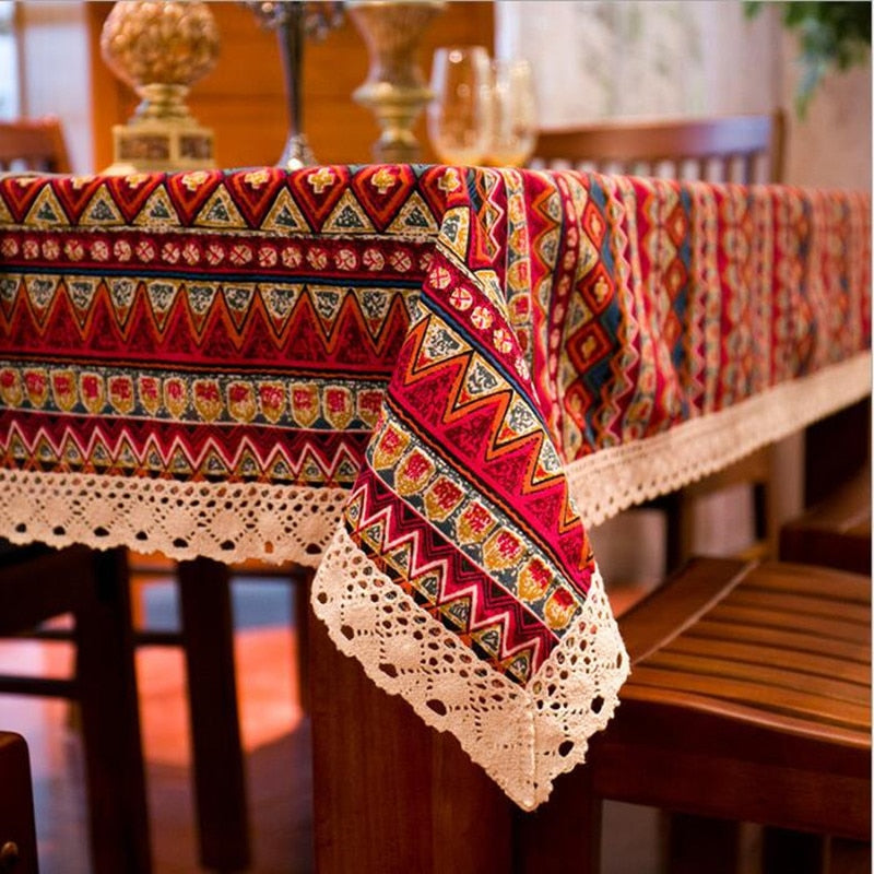 nappe rouge bohème