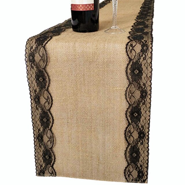 Chemin de table jute dentelle