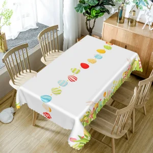 Nappe de Pâques imperméable chemin œufs multicolores