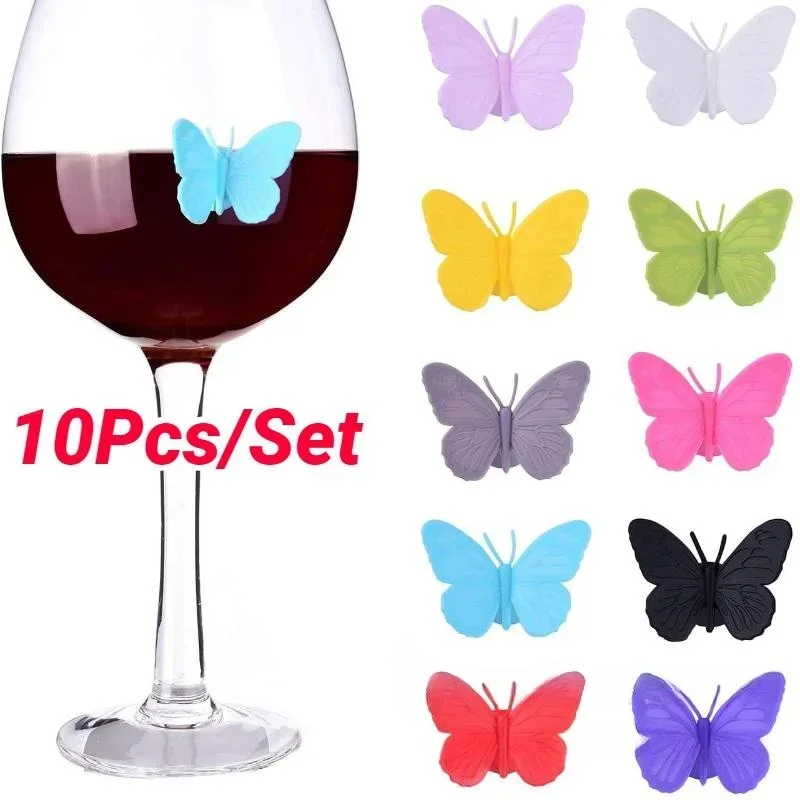 Marqueur de verre en silicone papillon – Image 2